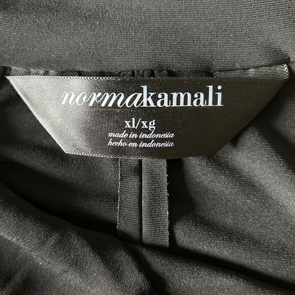 Norma Kamali Turtleneck Black Stretch Knit Neck Zip Long Sleeve-Women's Size XL - Picture 5 of 7